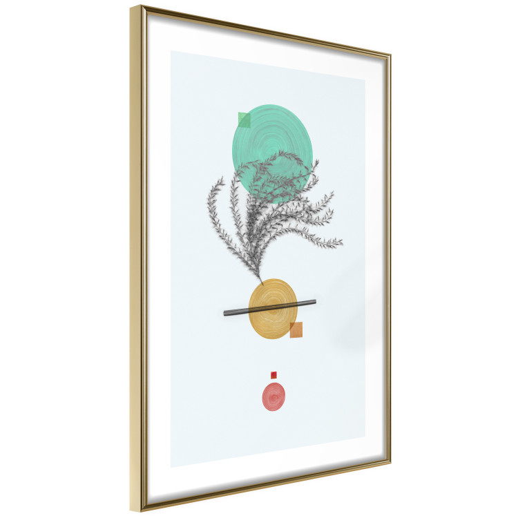 Poster Plant Composition - geometric abstraction with plant and shapes 118171 additionalImage 6