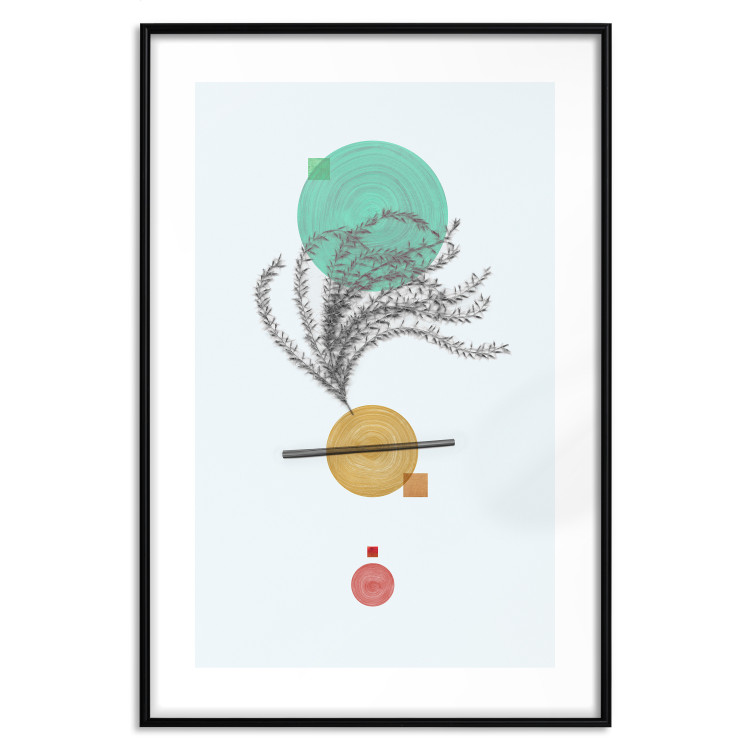 Poster Plant Composition - geometric abstraction with plant and shapes 118171 additionalImage 15