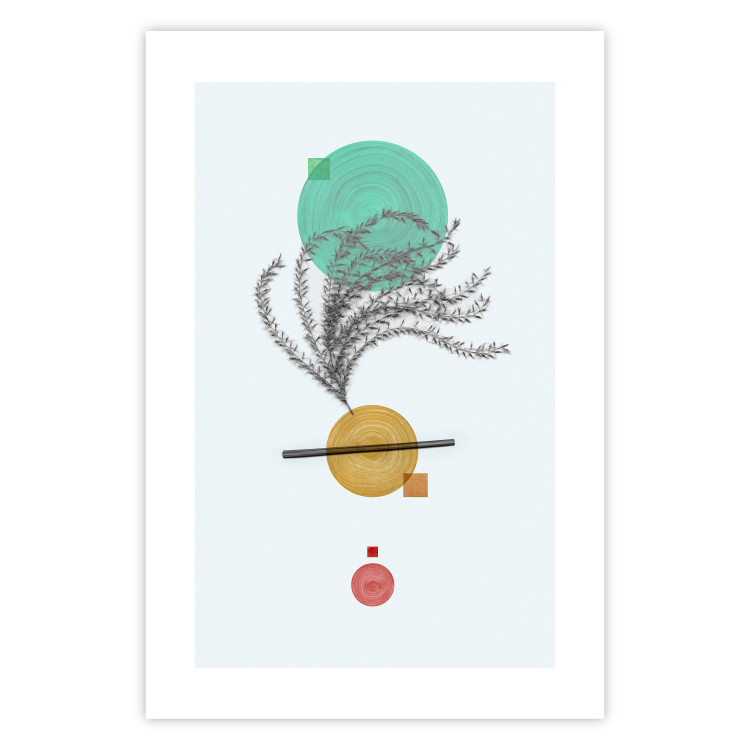 Poster Plant Composition - geometric abstraction with plant and shapes 118171 additionalImage 19