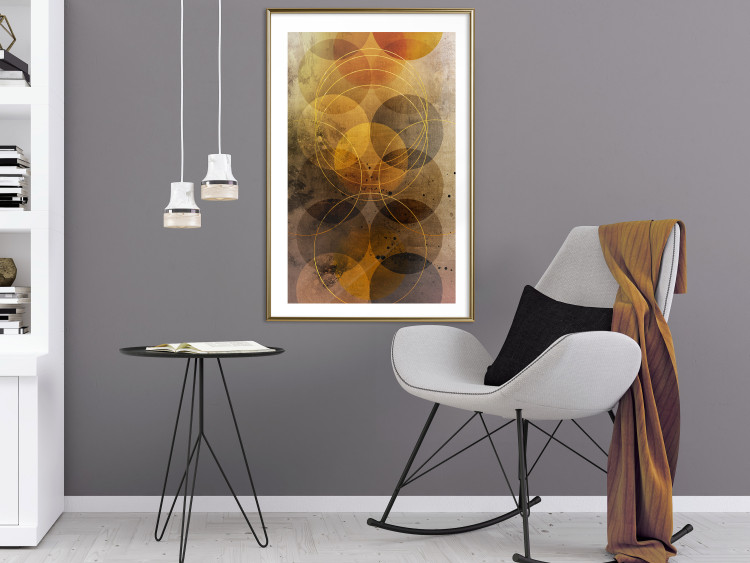 Poster Sun's Journey - geometric abstraction in warm-colored circles 120471 additionalImage 13