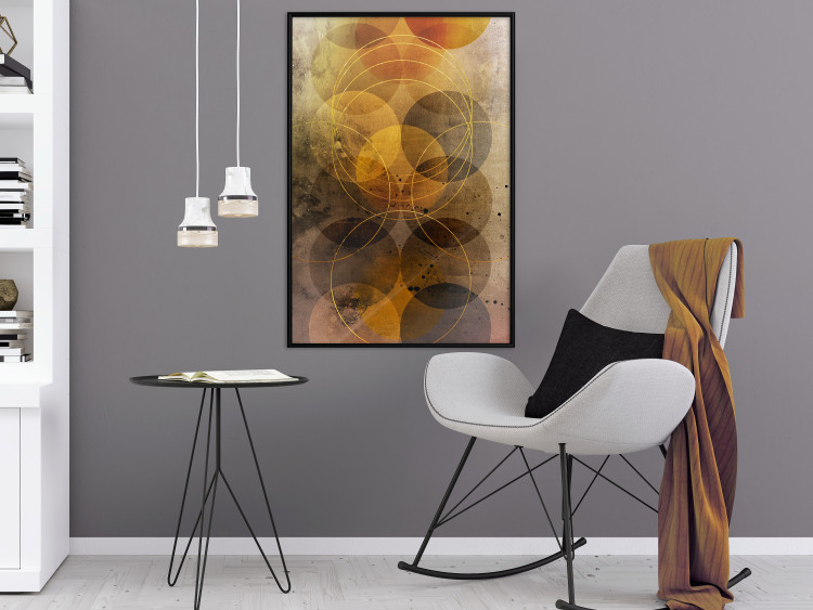 Poster Sun's Journey - geometric abstraction in warm-colored circles 120471 additionalImage 3