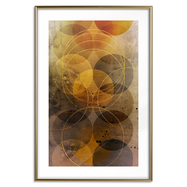 Poster Sun's Journey - geometric abstraction in warm-colored circles 120471 additionalImage 14