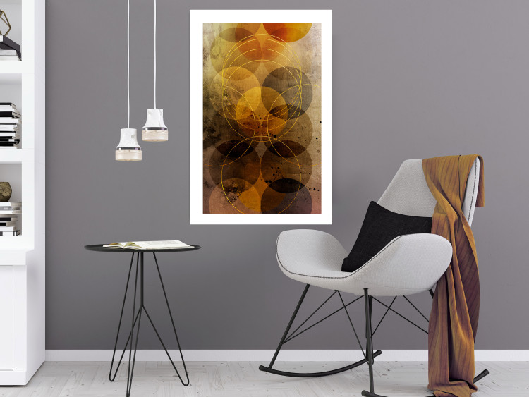 Poster Sun's Journey - geometric abstraction in warm-colored circles 120471 additionalImage 2