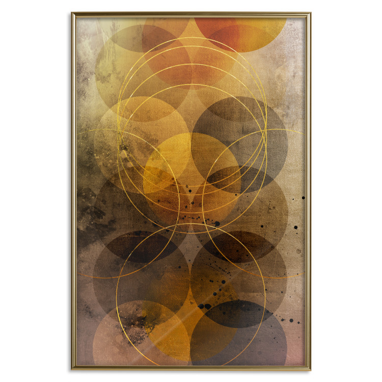 Poster Sun's Journey - geometric abstraction in warm-colored circles 120471 additionalImage 16