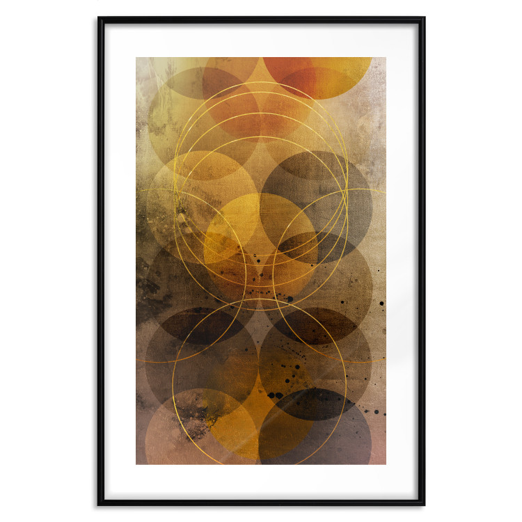 Poster Sun's Journey - geometric abstraction in warm-colored circles 120471 additionalImage 15
