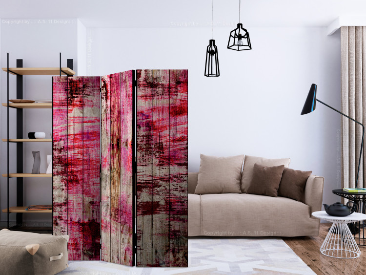 Folding Screen Abstract Wood - wooden boards with abstract painting 122971 additionalImage 4