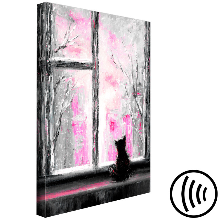 Canvas Print Longing Kitty (1 Part) Vertical Pink 123071 additionalImage 6