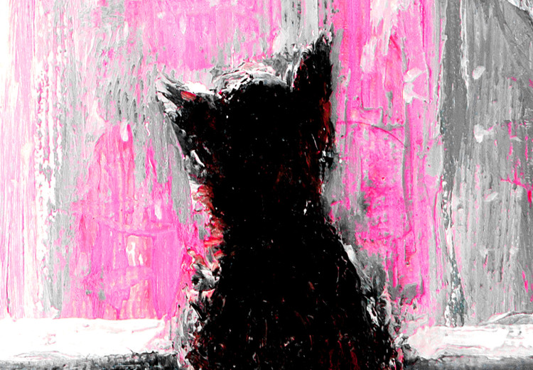 Canvas Print Longing Kitty (1 Part) Vertical Pink 123071 additionalImage 5