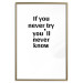 Poster If you never try you'll never know - English inscription on white background 123971 additionalThumb 16