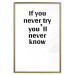 Poster If you never try you'll never know - English inscription on white background 123971 additionalThumb 20