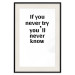 Poster If you never try you'll never know - English inscription on white background 123971 additionalThumb 18