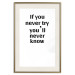 Poster If you never try you'll never know - English inscription on white background 123971 additionalThumb 19