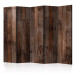 Room Divider Wooden Hut II (5-piece) - dark brown wood 124071