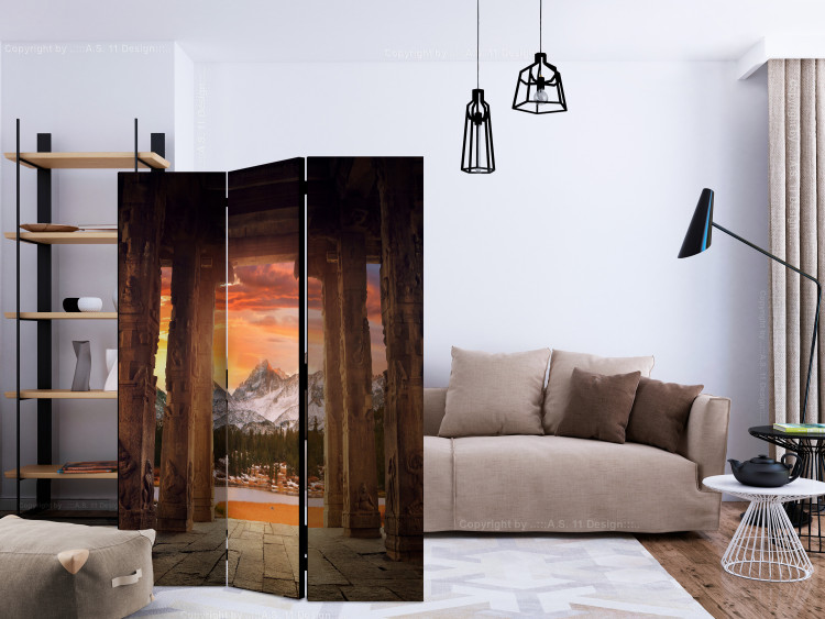 Room Divider Screen Trails of Rocky Temples (3-piece) - mountain landscape of India 124271 additionalImage 4