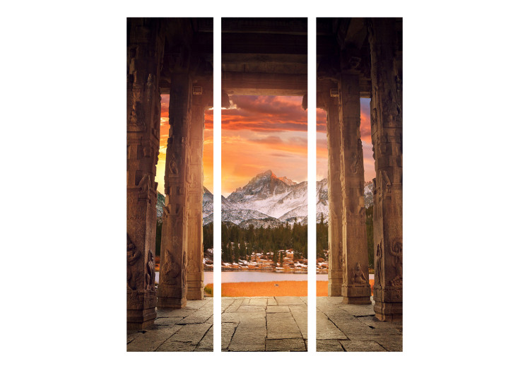 Room Divider Screen Trails of Rocky Temples (3-piece) - mountain landscape of India 124271 additionalImage 3