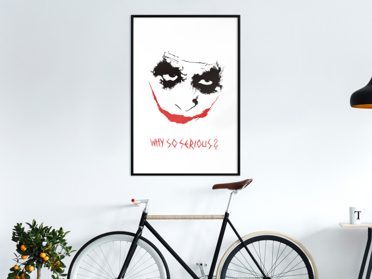 Wall Poster Why so Serious? - English text under an abstract face 125371 additionalImage 12