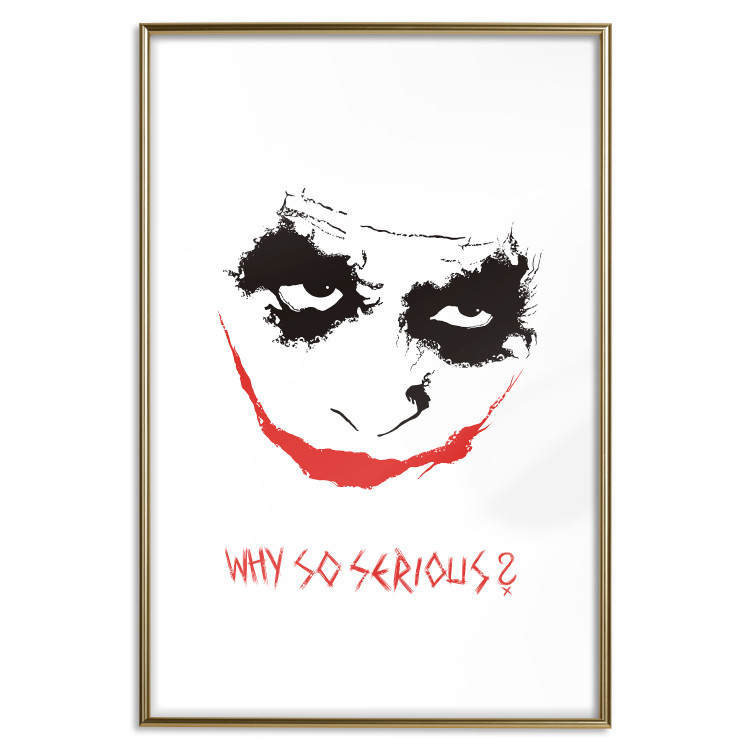 Wall Poster Why so Serious? - English text under an abstract face 125371 additionalImage 14