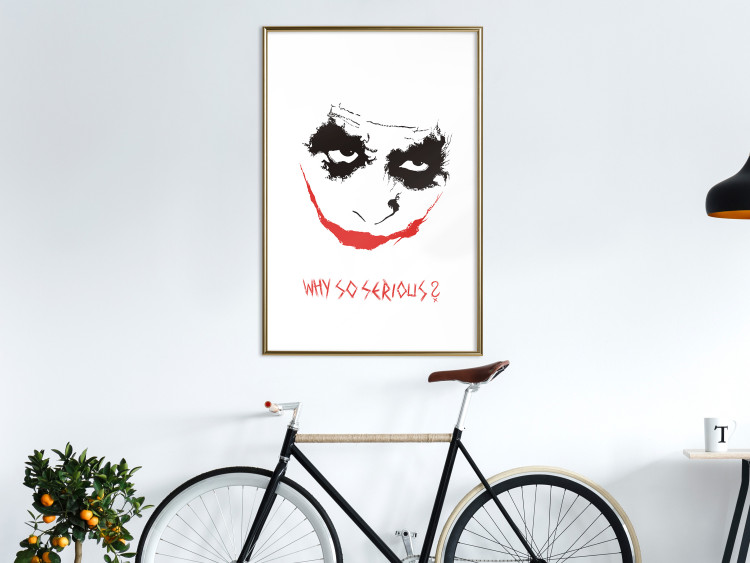 Wall Poster Why so Serious? - English text under an abstract face 125371 additionalImage 13