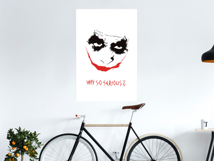 Wall Poster Why so Serious? - English text under an abstract face 125371 additionalImage 4