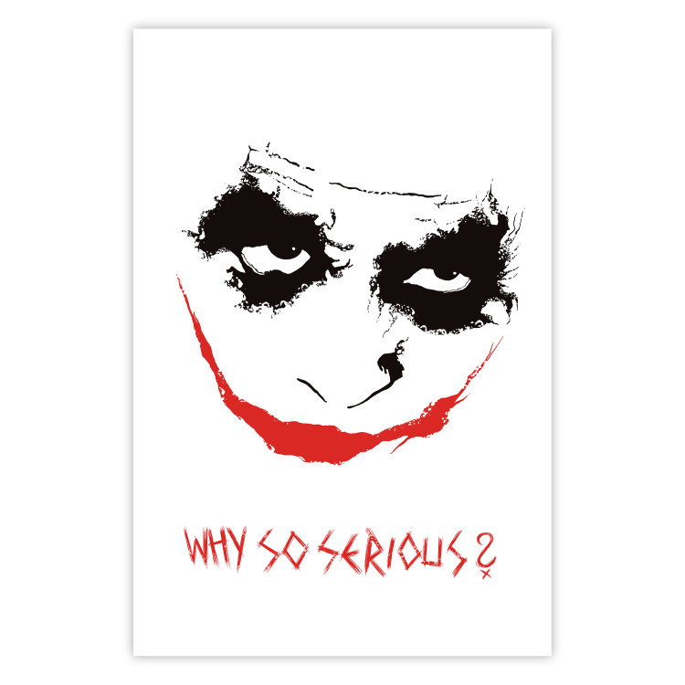 Wall Poster Why so Serious? - English text under an abstract face 125371