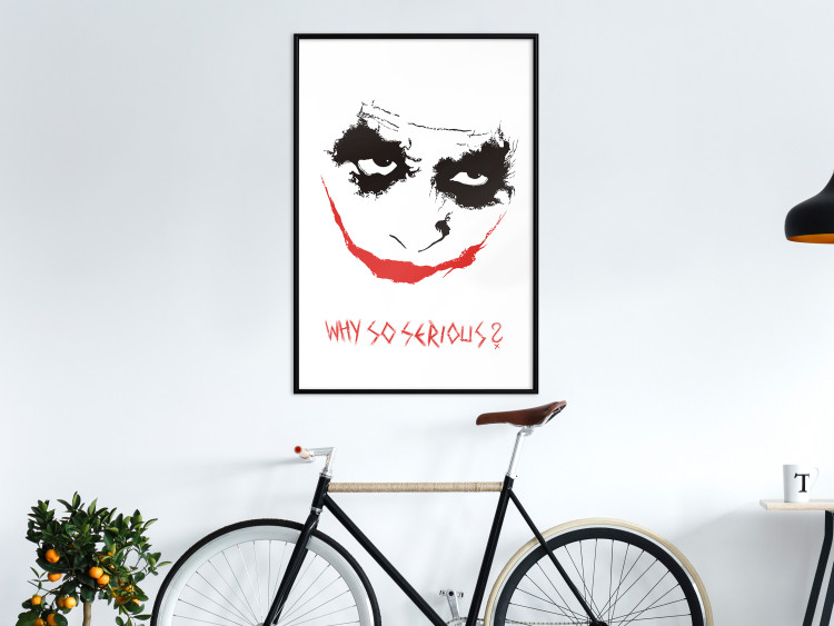 Wall Poster Why so Serious? - English text under an abstract face 125371 additionalImage 3