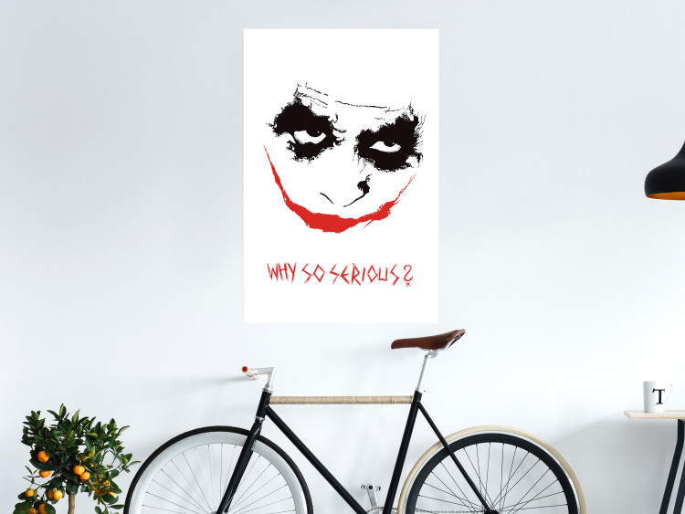 Wall Poster Why so Serious? - English text under an abstract face 125371 additionalImage 17