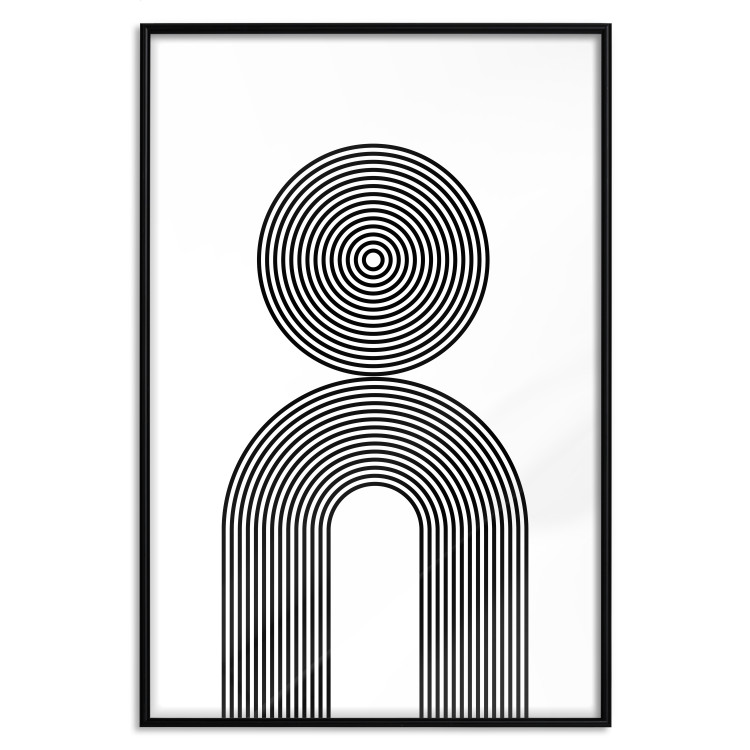 Wall Poster Rhapsody - abstract lines with an illusion forming figures on a white background 125671 additionalImage 24