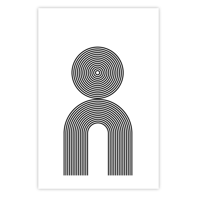 Wall Poster Rhapsody - abstract lines with an illusion forming figures on a white background 125671 additionalImage 25