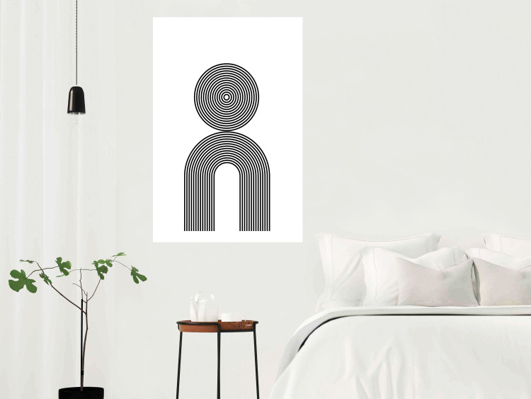Wall Poster Rhapsody - abstract lines with an illusion forming figures on a white background 125671 additionalImage 4