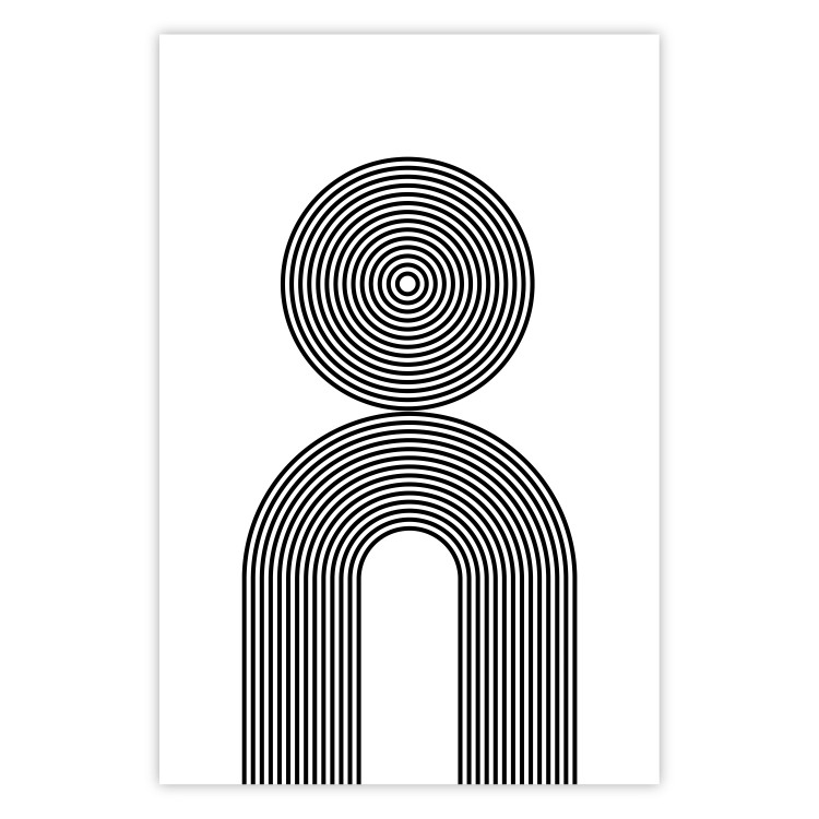 Wall Poster Rhapsody - abstract lines with an illusion forming figures on a white background 125671