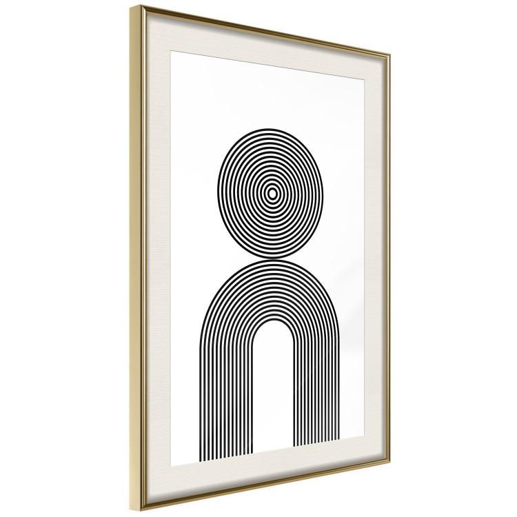 Wall Poster Rhapsody - abstract lines with an illusion forming figures on a white background 125671 additionalImage 2