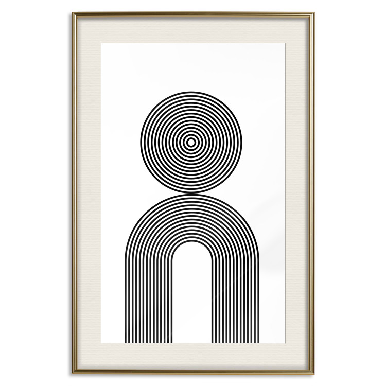 Wall Poster Rhapsody - abstract lines with an illusion forming figures on a white background 125671 additionalImage 19