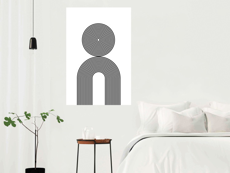 Wall Poster Rhapsody - abstract lines with an illusion forming figures on a white background 125671 additionalImage 17