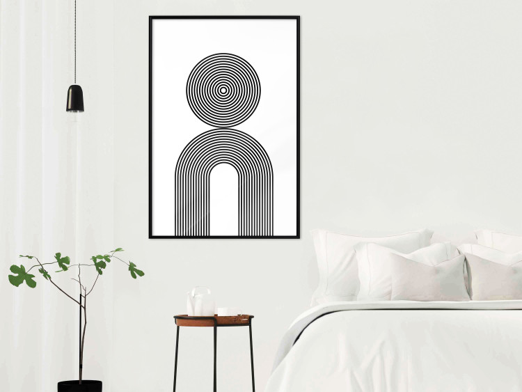 Wall Poster Rhapsody - abstract lines with an illusion forming figures on a white background 125671 additionalImage 3