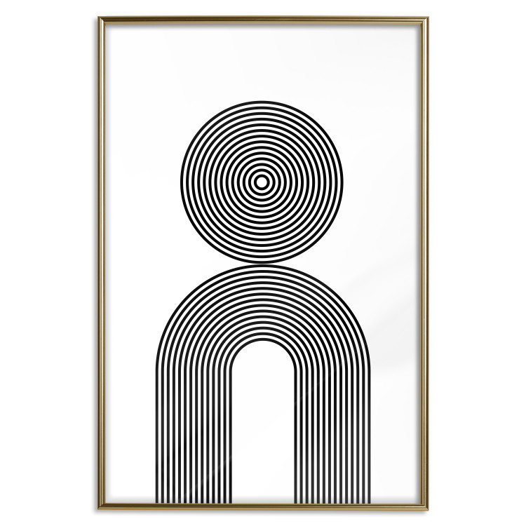 Wall Poster Rhapsody - abstract lines with an illusion forming figures on a white background 125671 additionalImage 16