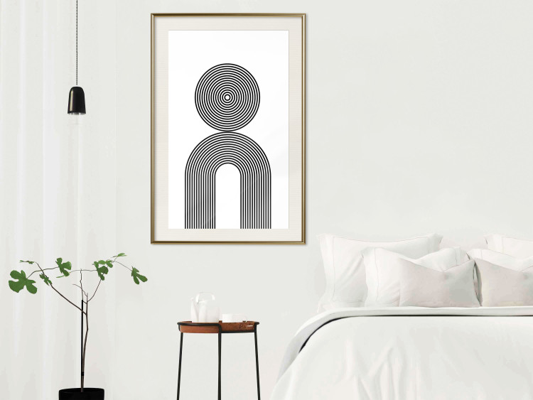 Wall Poster Rhapsody - abstract lines with an illusion forming figures on a white background 125671 additionalImage 21