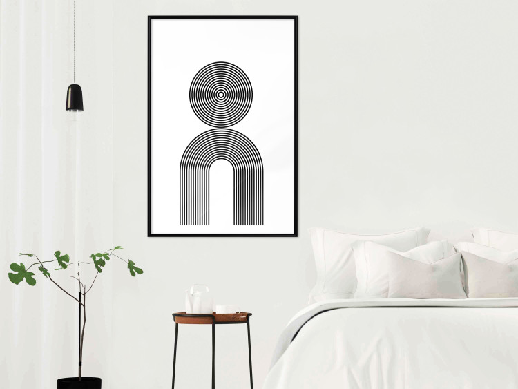 Wall Poster Rhapsody - abstract lines with an illusion forming figures on a white background 125671 additionalImage 4