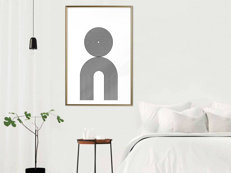 Wall Poster Rhapsody - abstract lines with an illusion forming figures on a white background 125671 additionalImage 13
