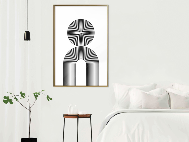 Wall Poster Rhapsody - abstract lines with an illusion forming figures on a white background 125671 additionalImage 7