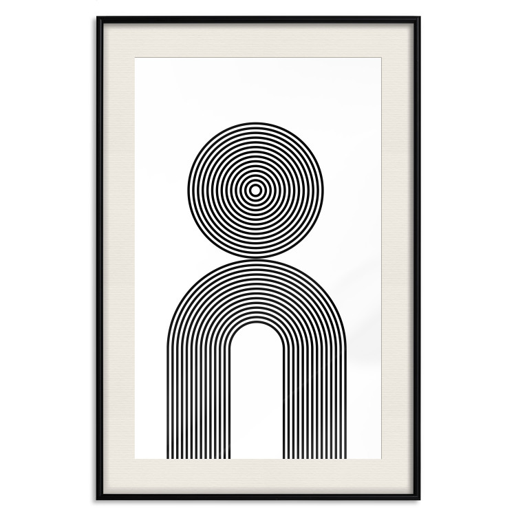 Wall Poster Rhapsody - abstract lines with an illusion forming figures on a white background 125671 additionalImage 18