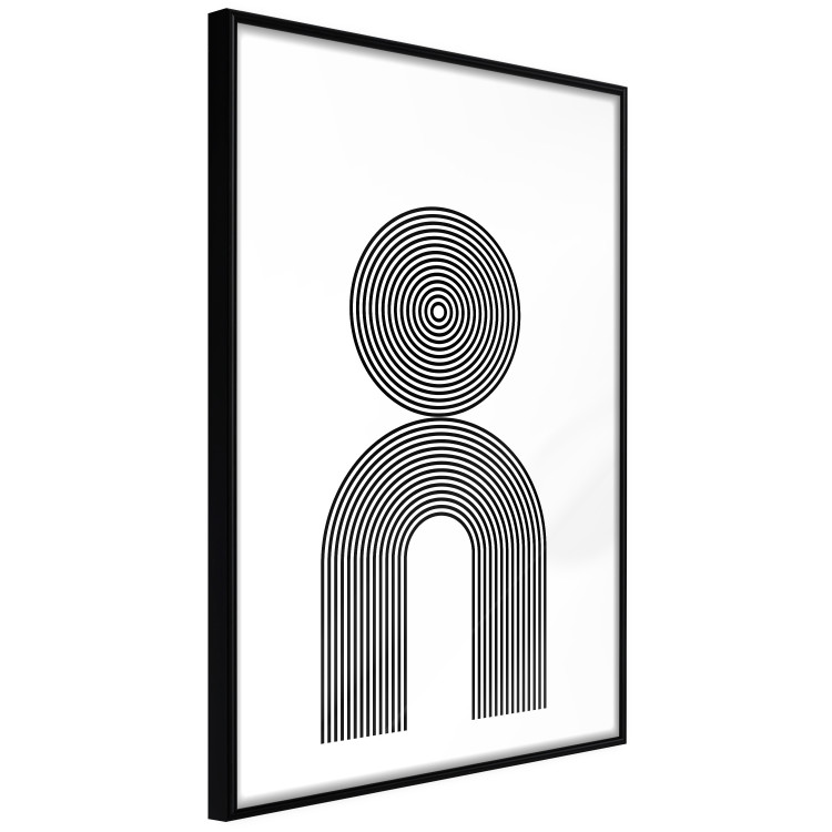 Wall Poster Rhapsody - abstract lines with an illusion forming figures on a white background 125671 additionalImage 11