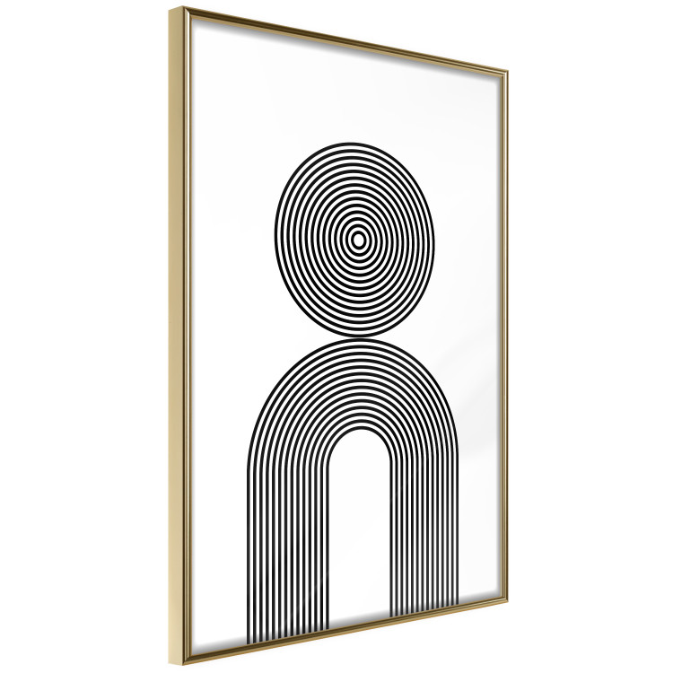 Wall Poster Rhapsody - abstract lines with an illusion forming figures on a white background 125671 additionalImage 12