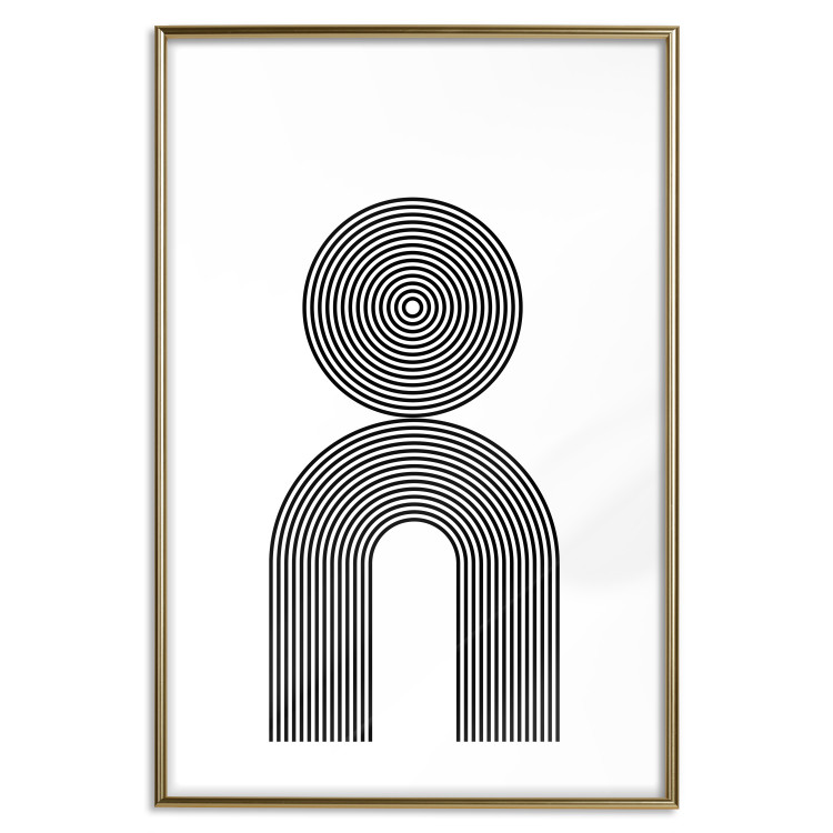 Wall Poster Rhapsody - abstract lines with an illusion forming figures on a white background 125671 additionalImage 14