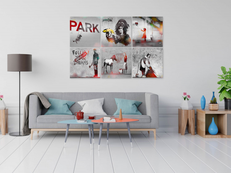 Canvas Banksy Collage (6 Parts) 125771 additionalImage 3