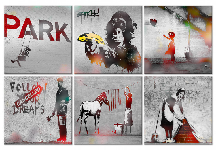 Canvas Banksy Collage (6 Parts) 125771