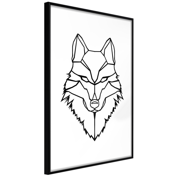 Wall Poster Guardian - black wolf created from geometric figures on a white background 125871 additionalImage 12
