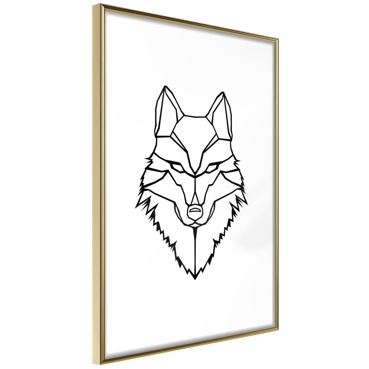 Wall Poster Guardian - black wolf created from geometric figures on a white background 125871 additionalImage 6