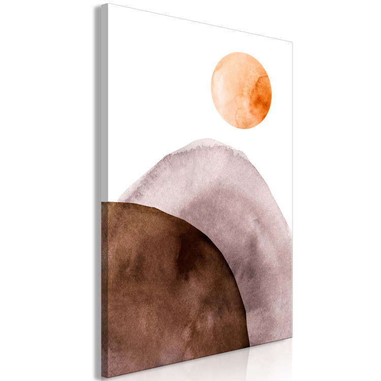 Canvas Art Print Moon and Mountains (1-part) vertical - delicate watercolor abstraction 127471 additionalImage 2