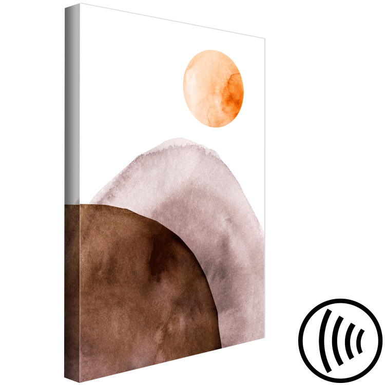 Canvas Art Print Moon and Mountains (1-part) vertical - delicate watercolor abstraction 127471 additionalImage 6