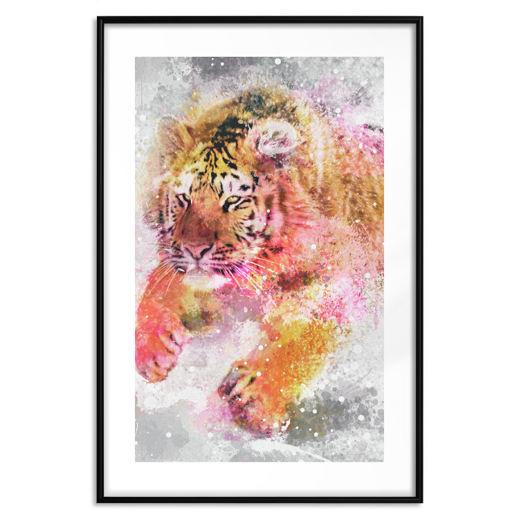 Wall Poster Running Tiger - abstract wild animal running in winter 127871 additionalImage 15